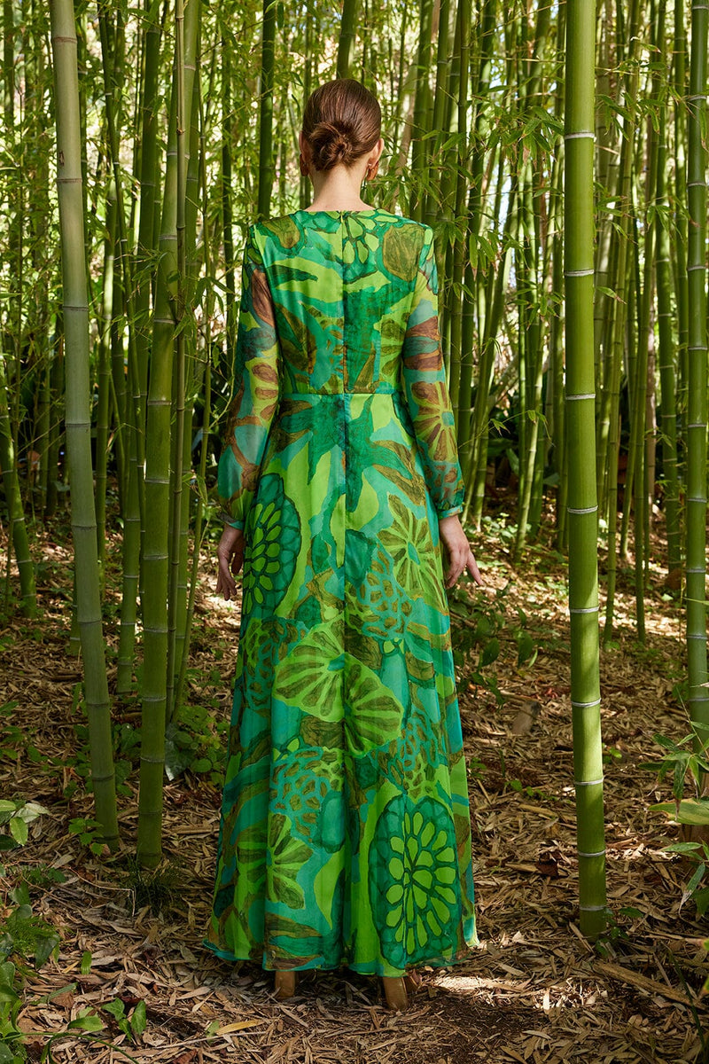 Cosiani Green Floral Gown