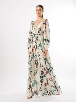 Cosiani White Floral Gown