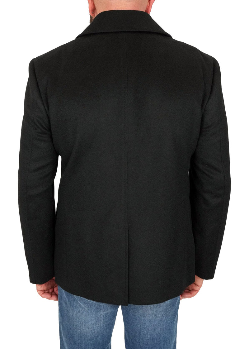 Black Wool Cashmere Double Breasted Jacket
