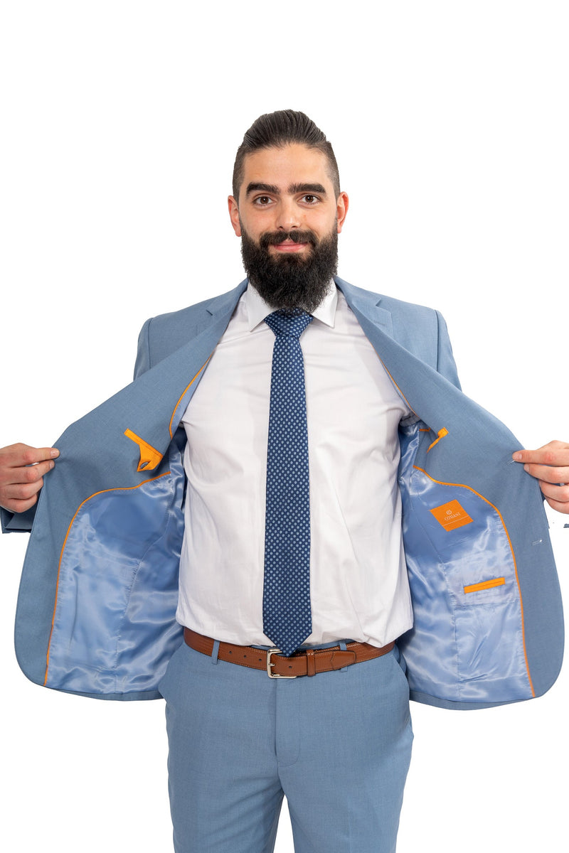 Orange Label Steel Blue Slim Fit Suit