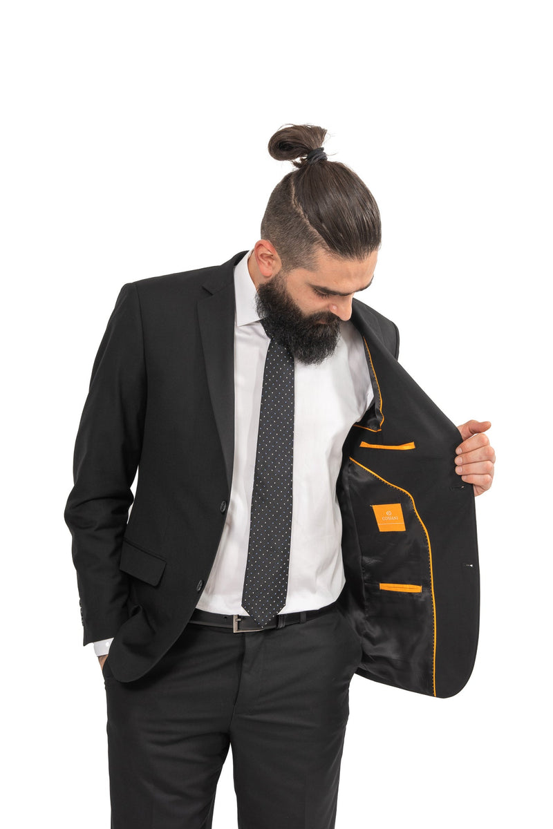 Orange Label Black Slim Fit Suit