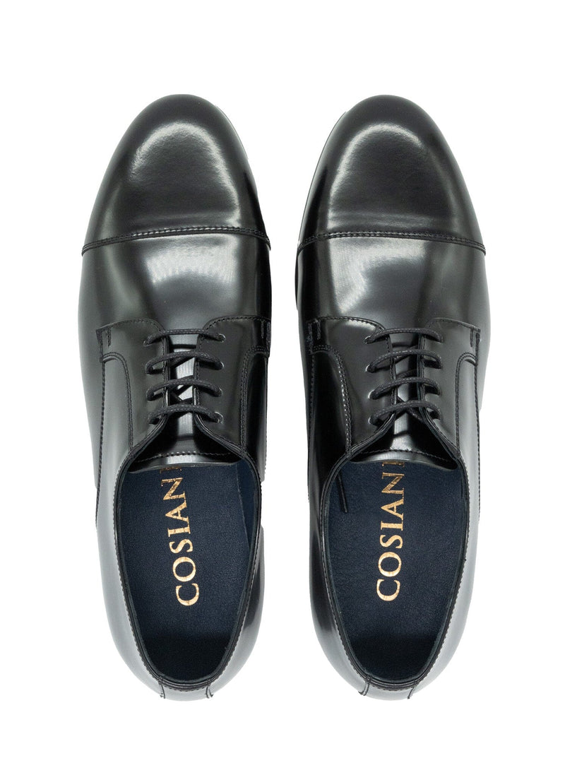 Cosiani Black Cap Toe Leather Dress Shoes