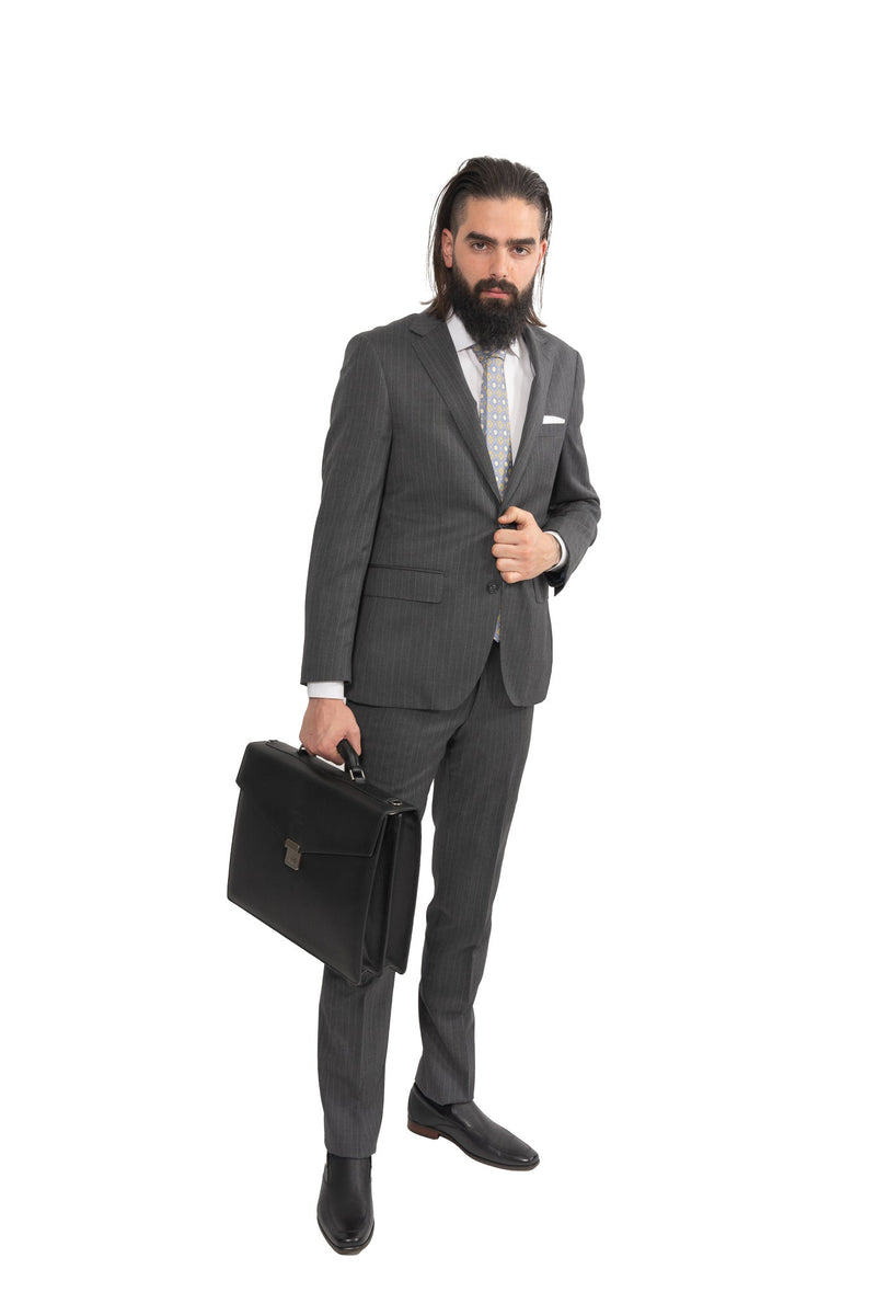 Cosiani Grey Pin Stripe Wool Suit