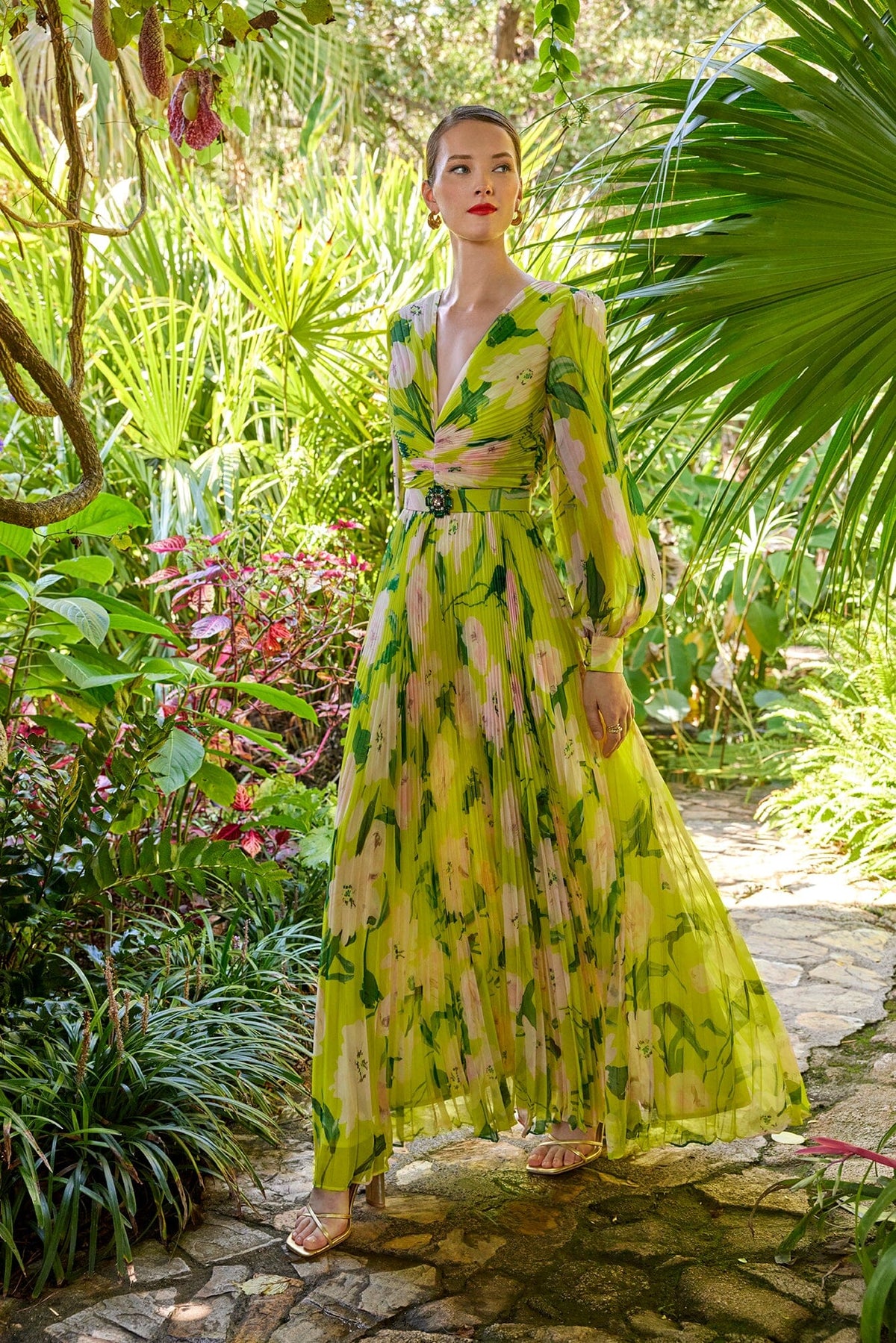 Cosiani Lime Forest Gown Cosiani Lime Forest Gown