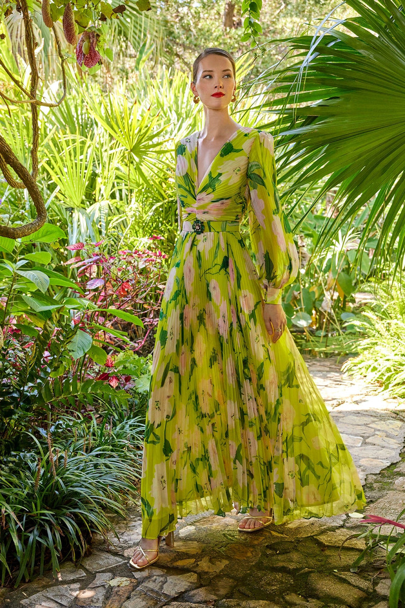 Cosiani Lime Forest Gown Cosiani Lime Forest Gown