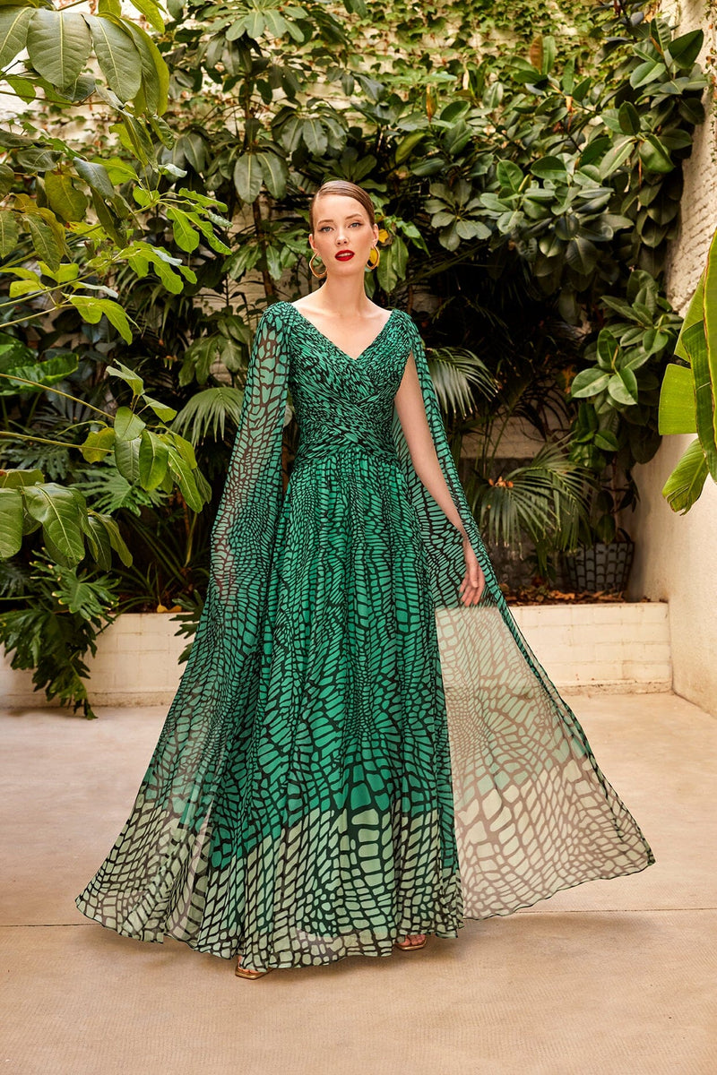 Cosiani Green Printed Gown 42 Cosiani Green Printed Gown 42