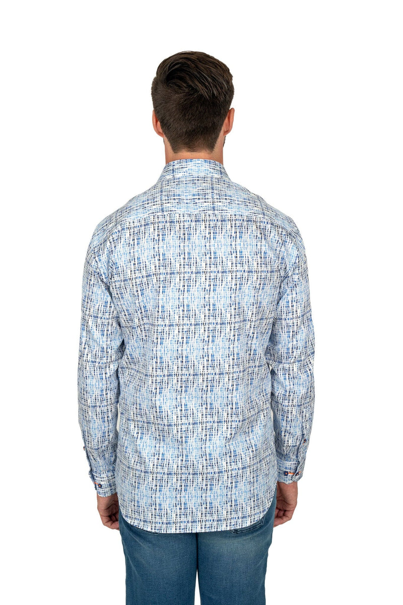 Blue & White Patterned Shirt