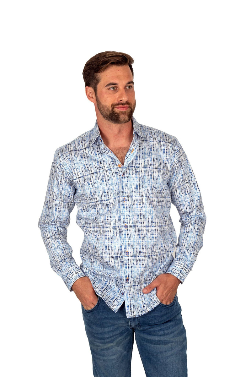 Blue & White Patterned Shirt