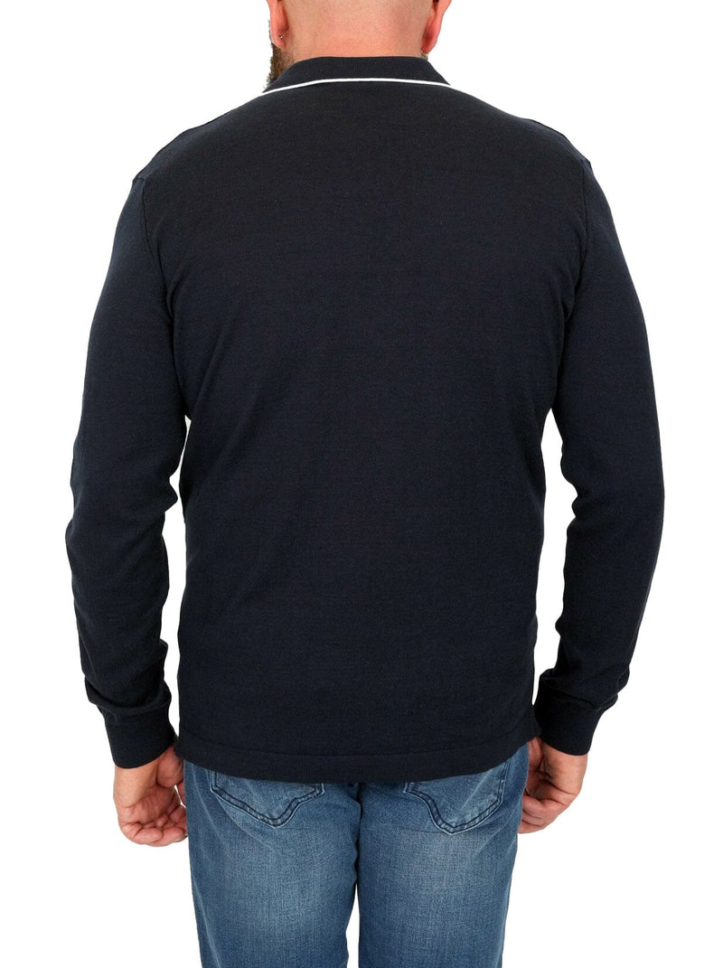 Cosiani Navy Cotton Polo Sweatshirt