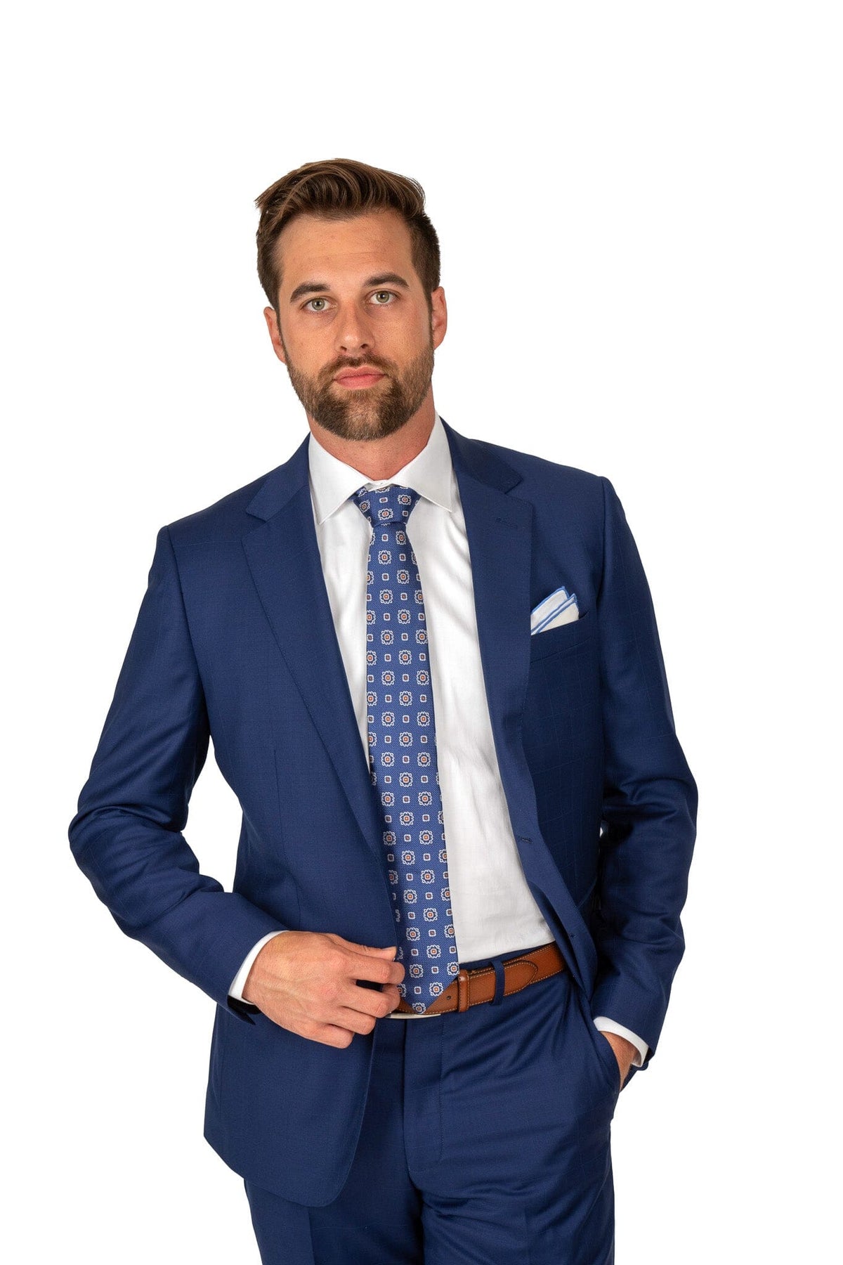 Cosiani Royal Blue Plaid Wool Cashmere Suit