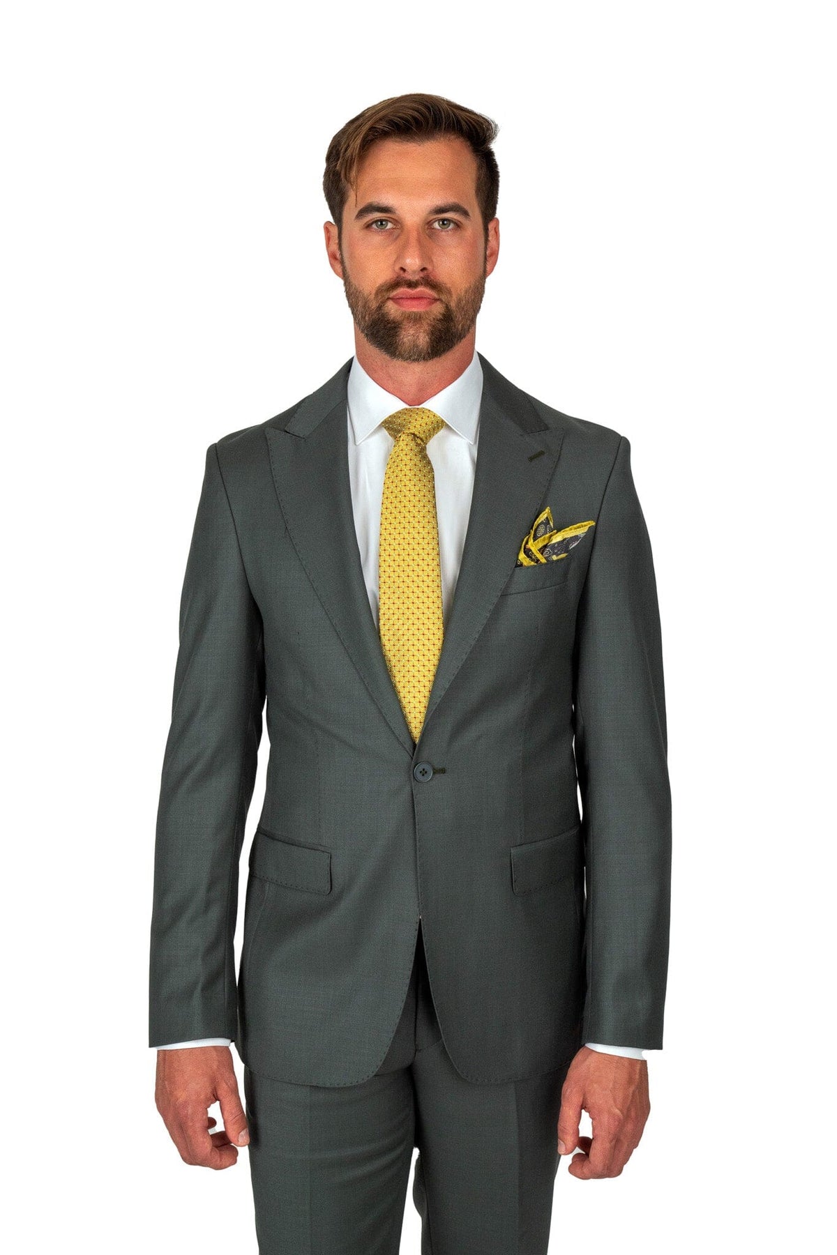 Cosiani Olive S. 180's Wool & Silk Suit