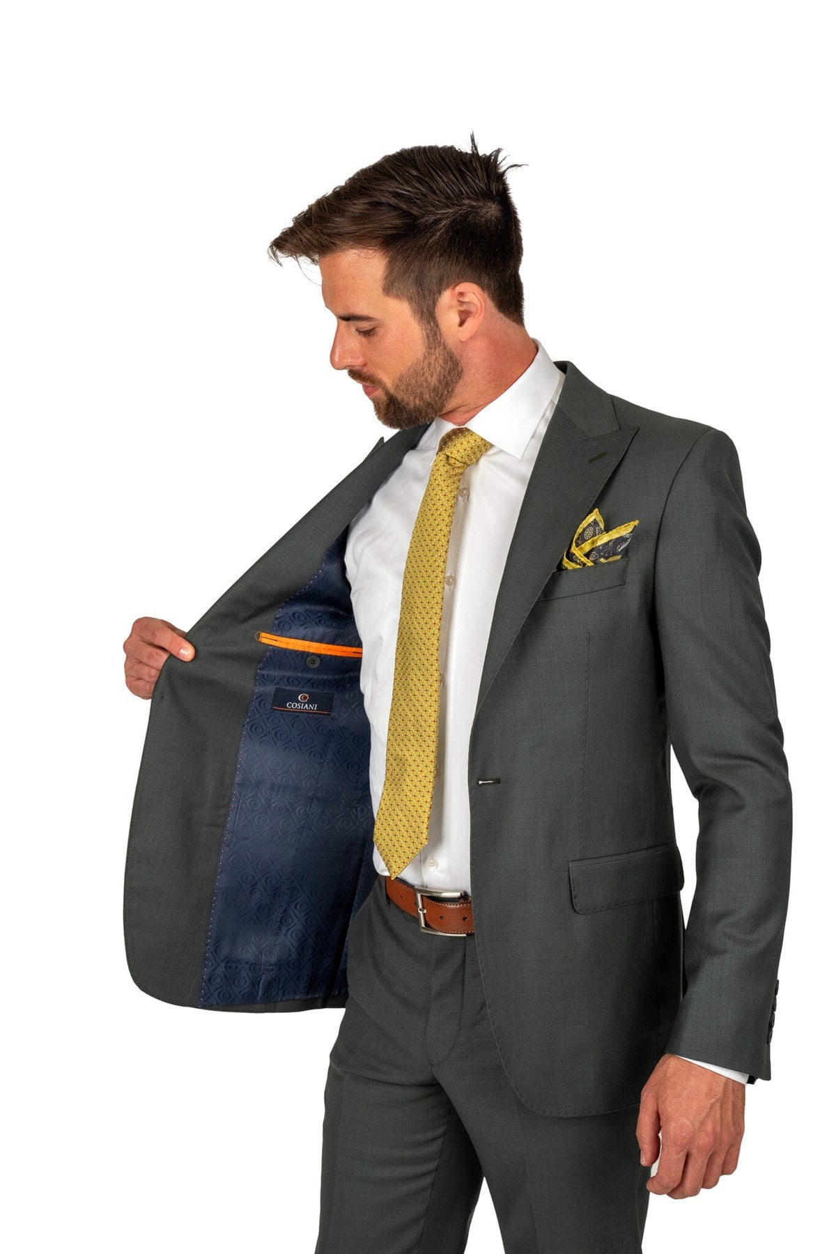 Cosiani Olive S. 180's Wool & Silk Suit