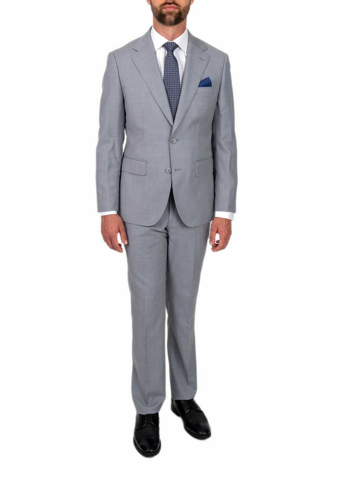 Cosiani Light Grey Slim Fit Wool Cashmere Suit