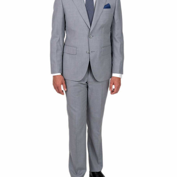 Cosiani Light Grey Slim Fit Wool Cashmere Suit