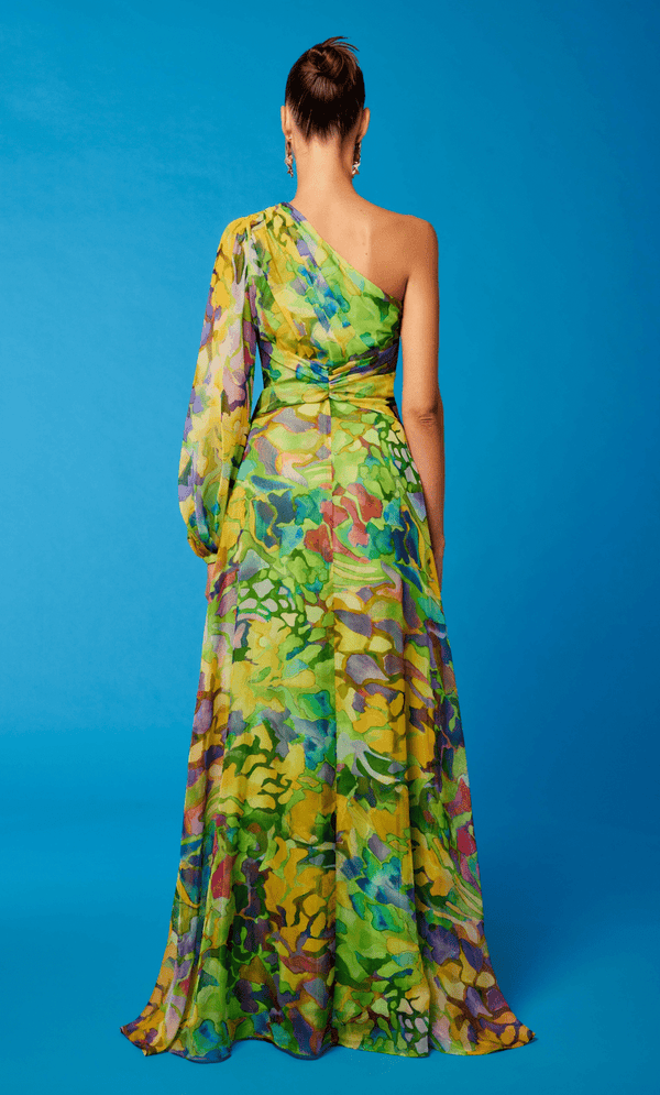 Cosiani Multicolor One Sleeve Gown