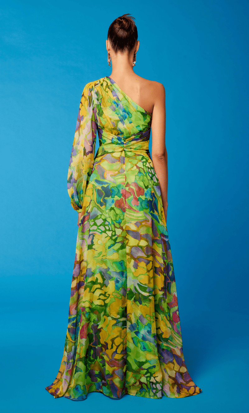 Cosiani Multicolor One Sleeve Gown