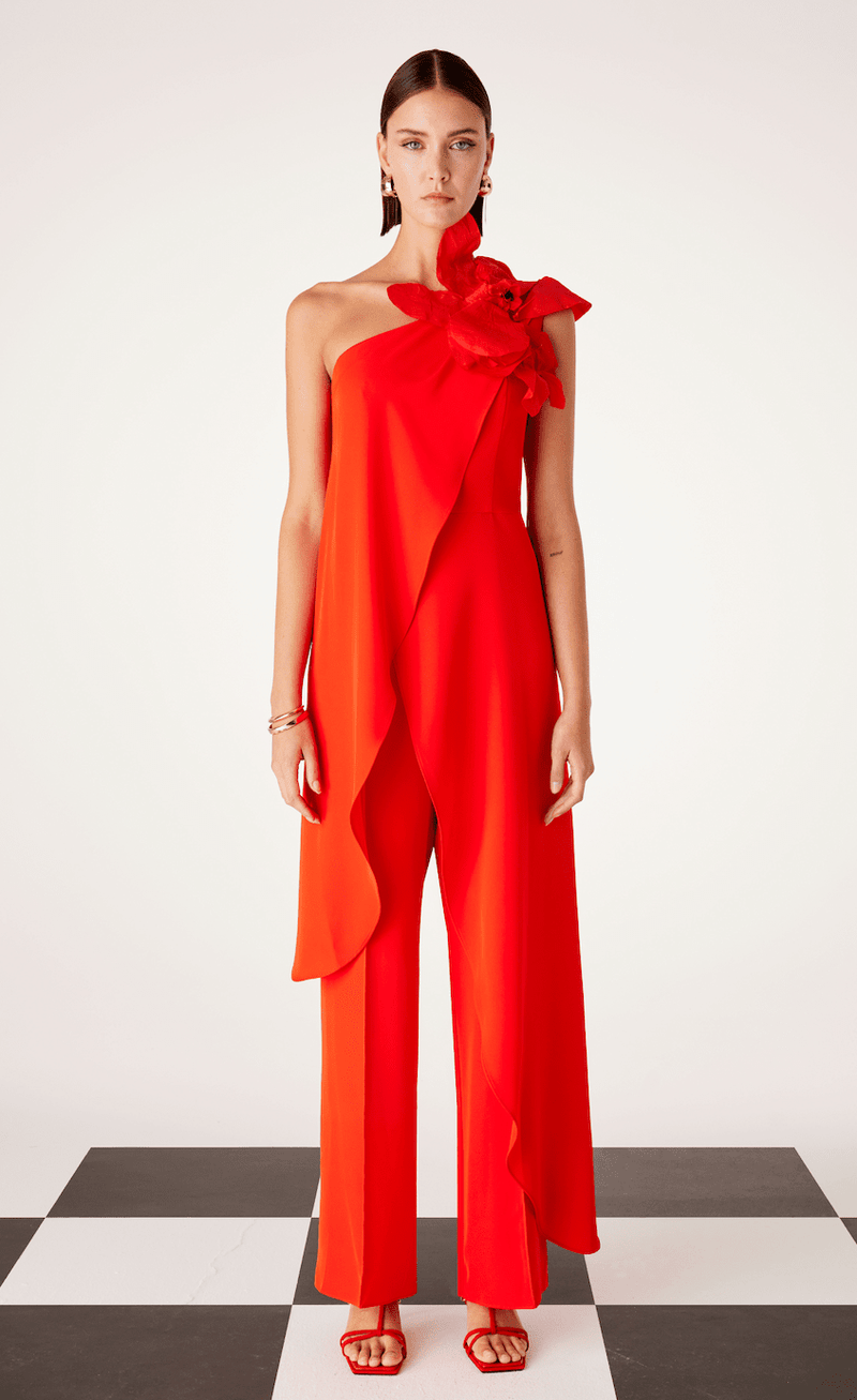 Cosiani Orange Flower Jump Suit