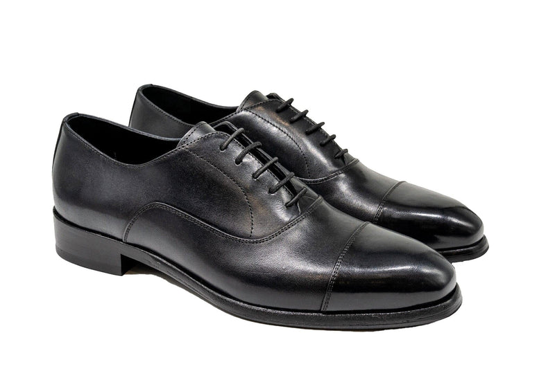 mens black cap toe dress shoes Black Cap Toe Oxford Dress Shoe 8 UK / 9 US