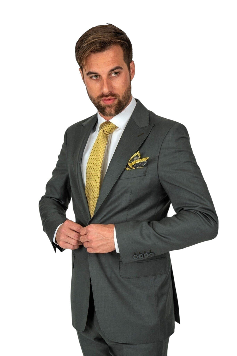 Cosiani Olive S. 180's Wool & Silk Suit