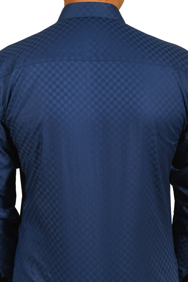 Blue Checkered Shirt with Black Trim