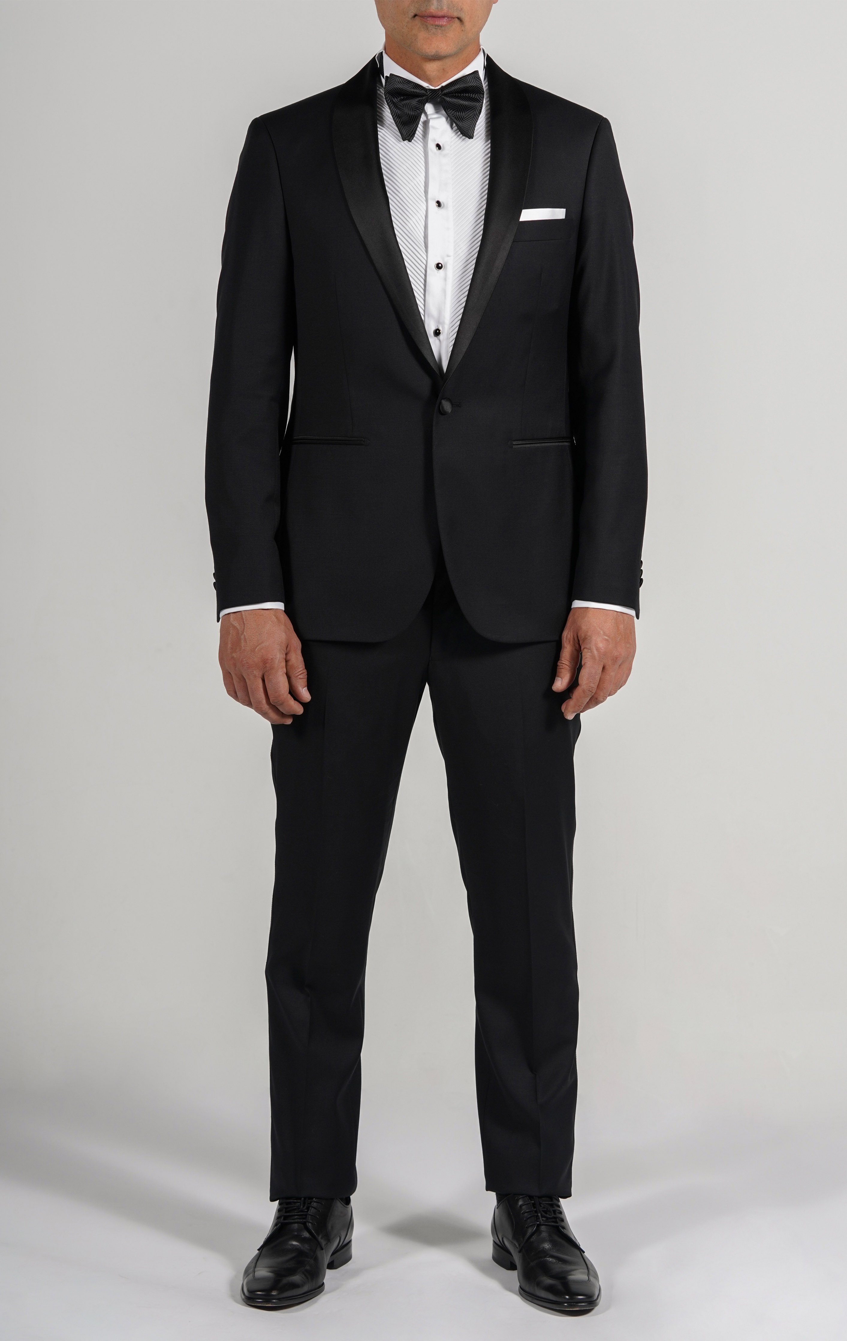 Cosiani Black Shawl Lapel Wool Cashmere Tuxedo
