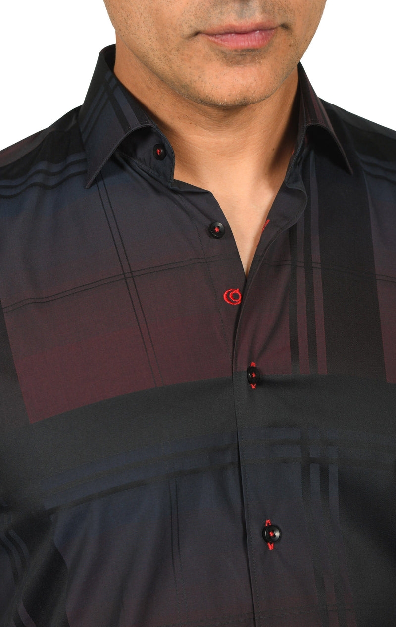 Burgundy & Black Soft Patterned Shirt
