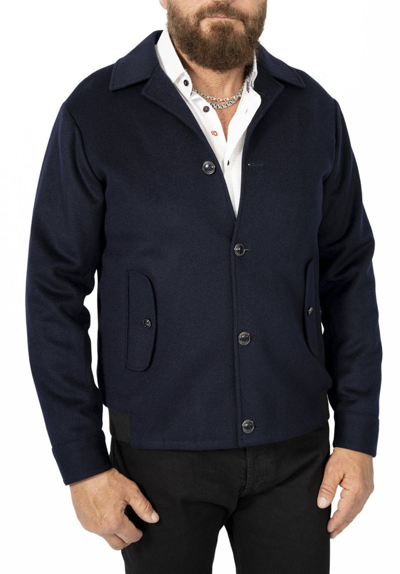 Navy Wool & Cashmere Jacket