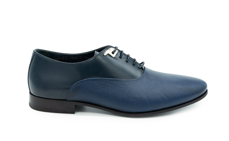 royal blue dress shoes Cosiani Blue Leather Two Tone Dress Shoes
