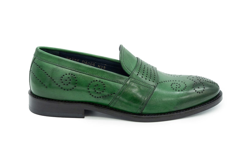 Cosiani Green Patterned Leather Slip On