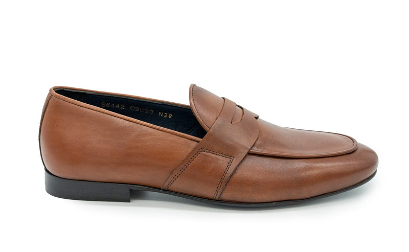 Cosiani Cognac Leather Slip On Dress Shoes Cosiani Cognac Leather Slip On Dress Shoes