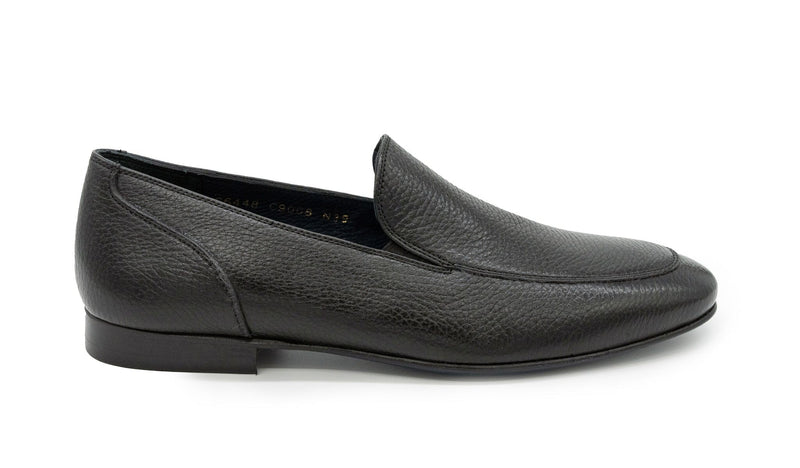 Cosiani BLK Grained Leather Slip On Shoes