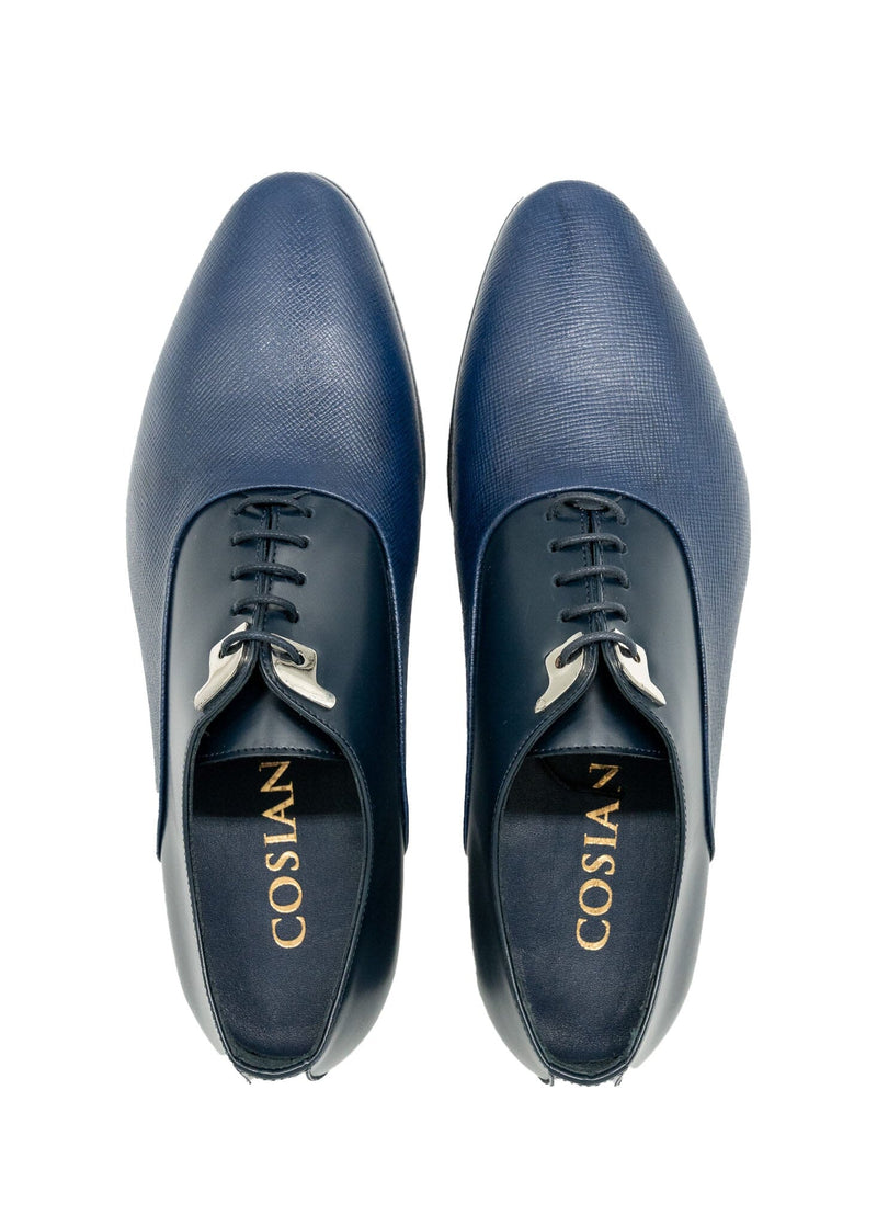 Cosiani Blue Leather Two Tone Dress Shoes Cosiani Blue Leather Two Tone Dress Shoes