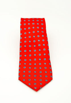 Candy Red Circled Silk Tie