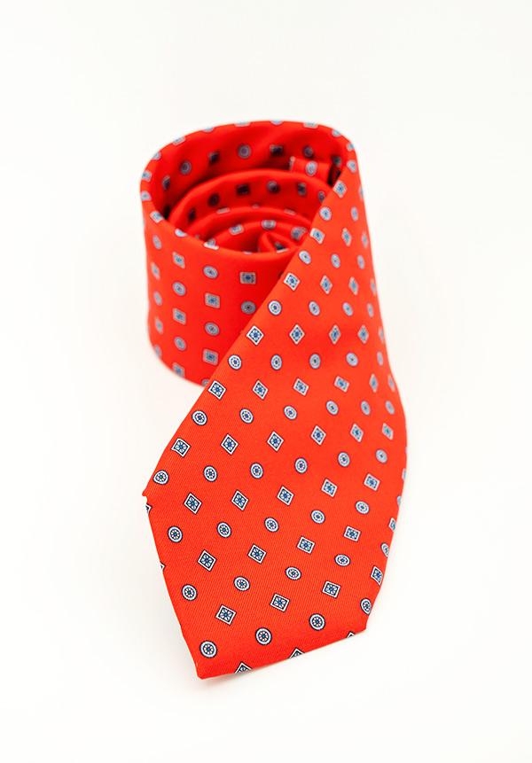 Candy Red Circled Silk Tie