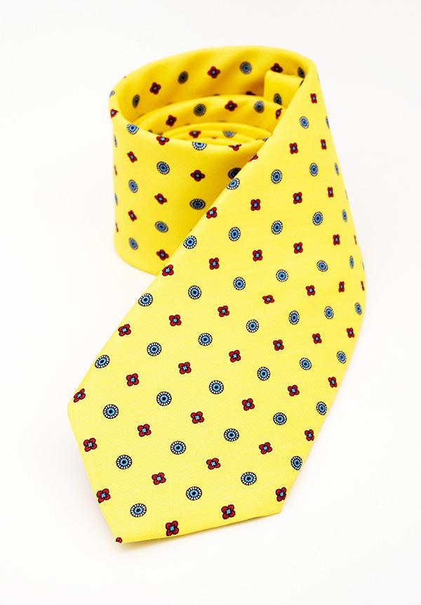 Yellow Floral Silk Tie
