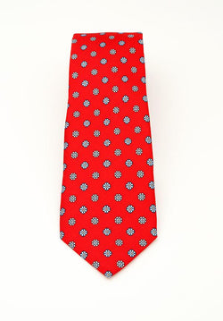 Candy Red Floral Silk Tie