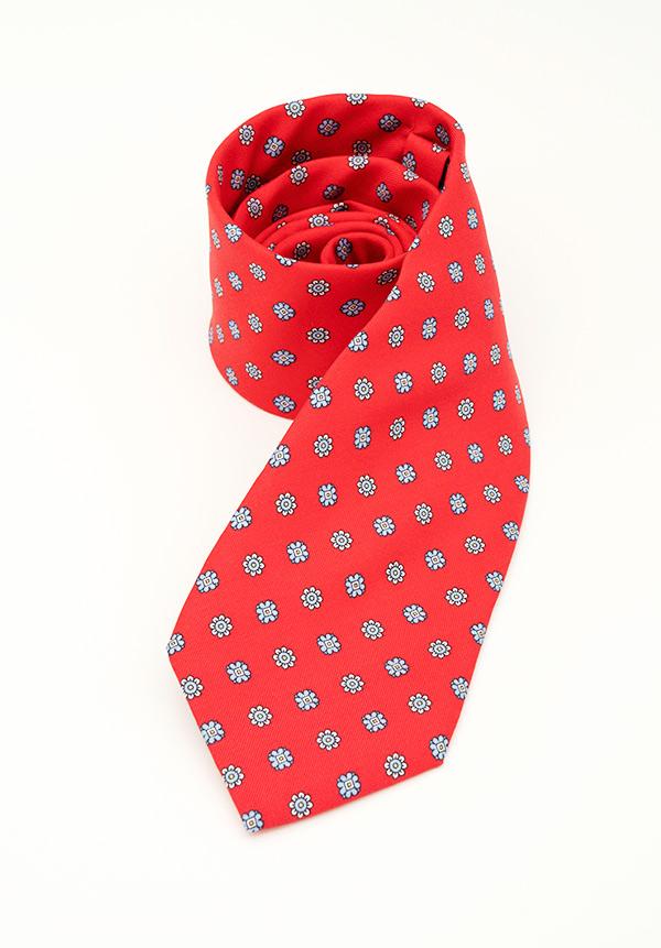 Candy Red Floral Silk Tie
