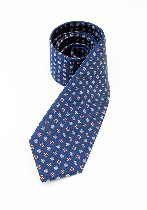 Blue Multicolor Square Silk Tie
