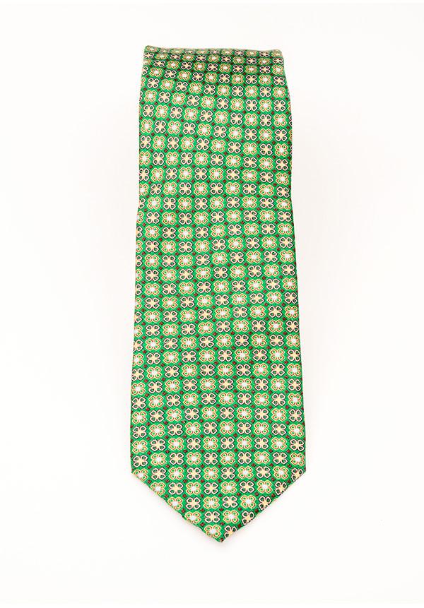 Green Floral Silk Tie
