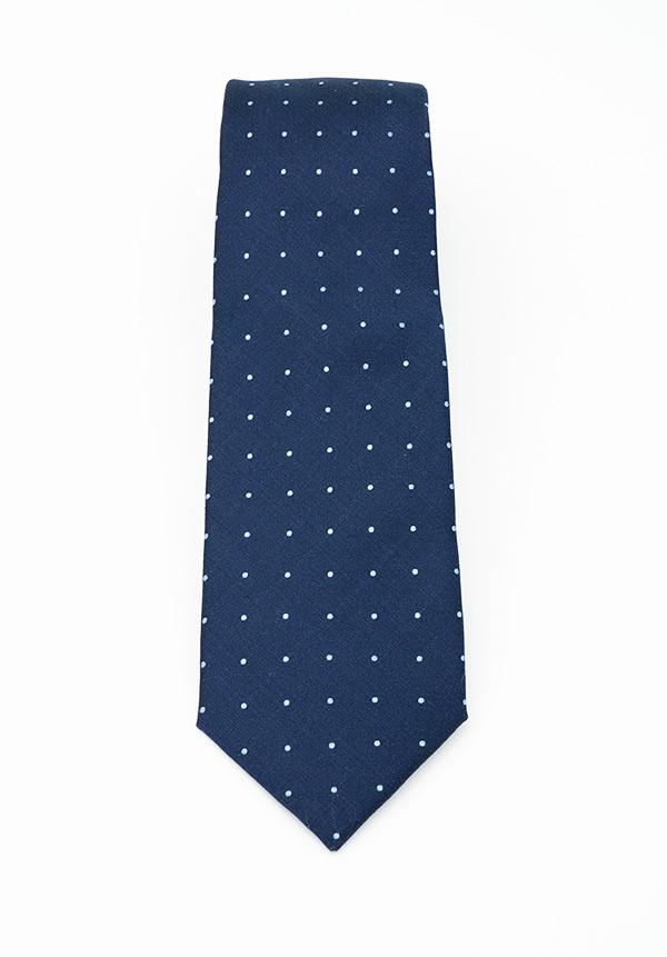 Navy Dotted Silk Tie