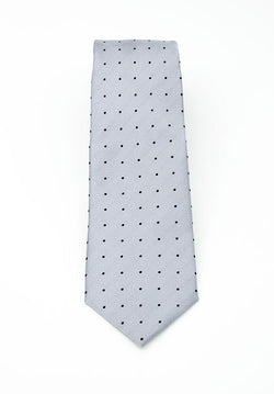 Silver Dotted Silk Tie