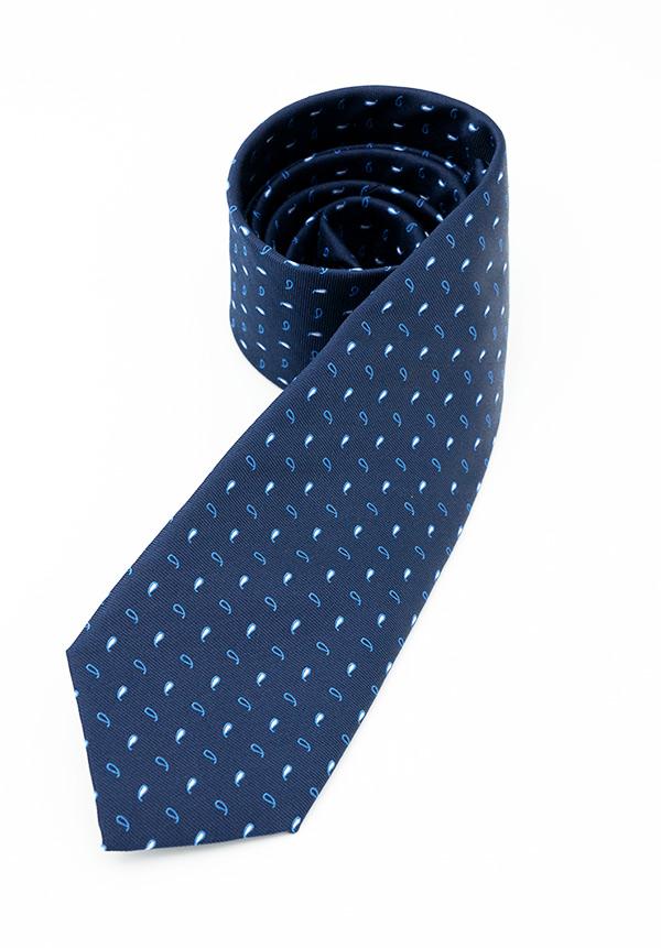 Navy Teardrop Silk Tie