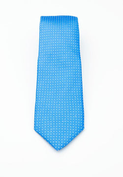 Sky Blue Small Dotted Silk Tie