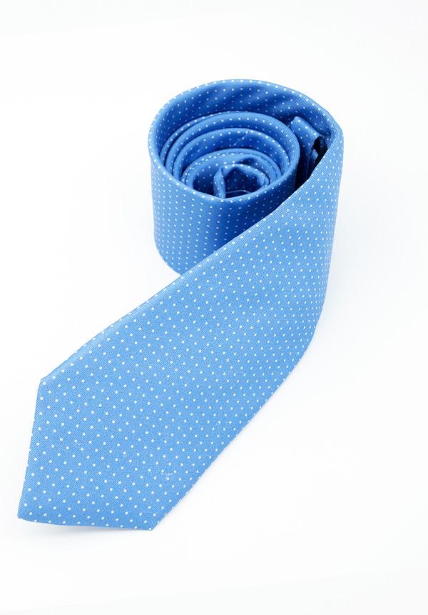Sky Blue Small Dotted Silk Tie