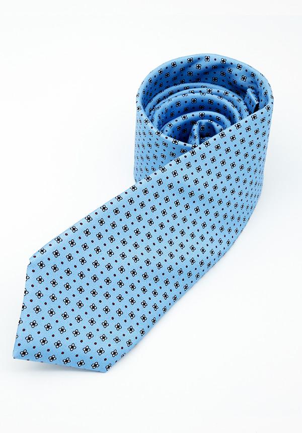 Sky Blue Floral Silk Tie