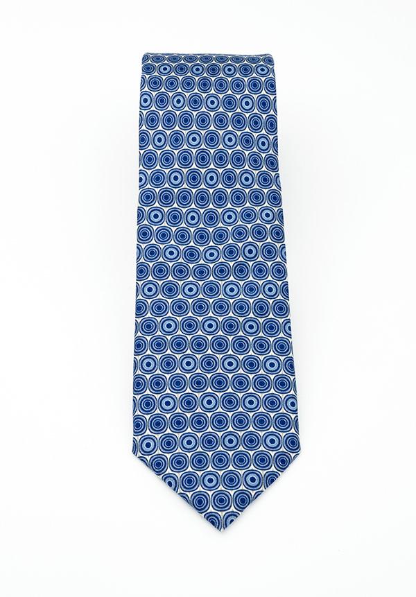 Blue Circular Silk Tie