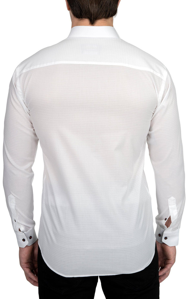 White Net Patterned Shirt