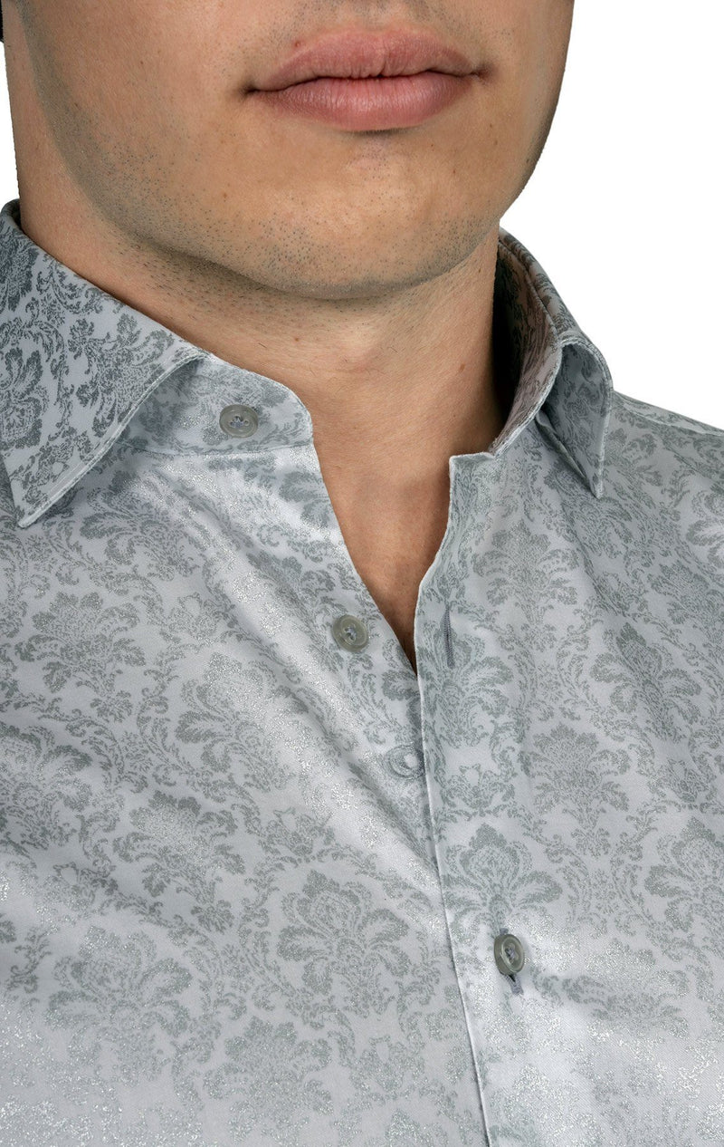 White & Silver Paisley Shirt – Cosiani White & Silver Paisley Shirt – Cosiani