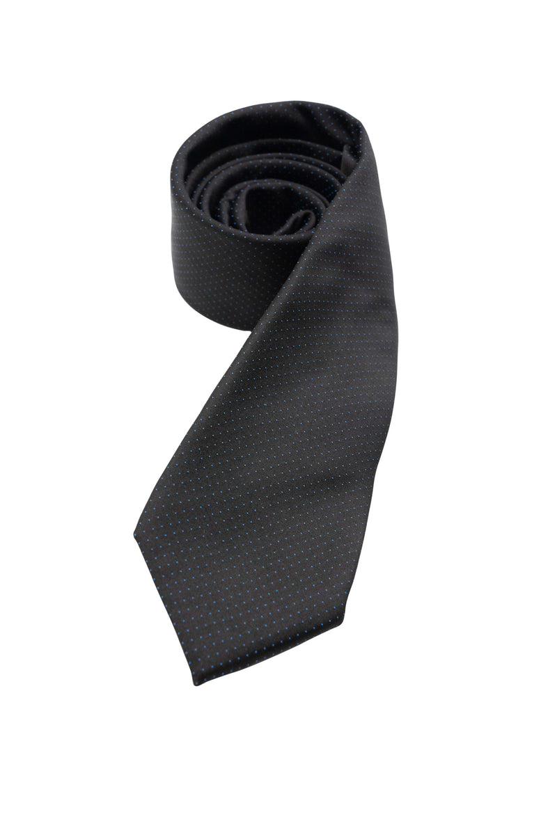 Black & Blue Small Dotted Silk Tie