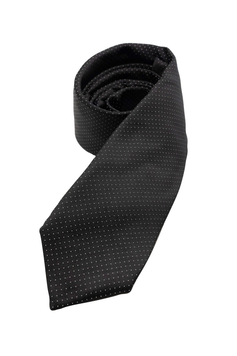 Black & White Small Dotted Silk Tie
